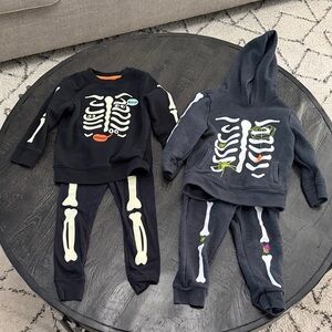 Cat & Jack Glow-in-the-Dark Skeleton Costume Set - Black and Gray